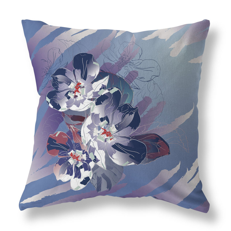 Coussin Rosemary, H 20 po x l 20 po, Bleu / violet
