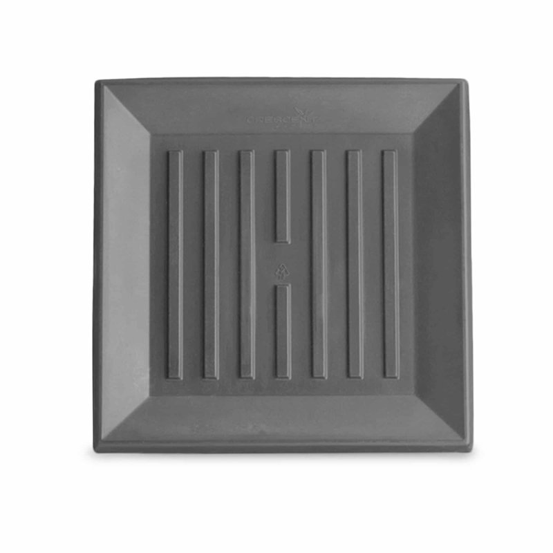 Soucoupe universelle carrée, H 1,5 po x l 19,8 po x P 19,8 po, Gris froncé ardoise