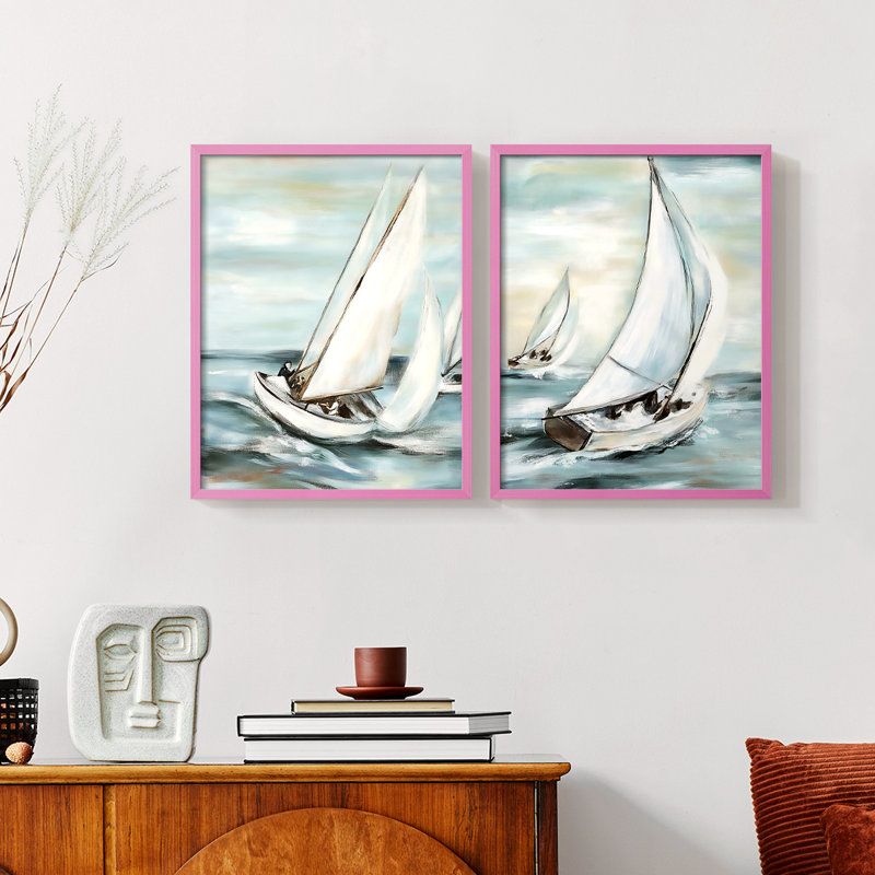 NAUTICAL Series L-Premium, reproduction encadrée prête à accrocher - aucun clou requis - aucun clou requis, H 15 po x l 24 po