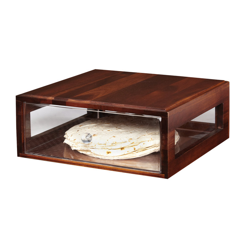 GET Stackable Wooden Bread Box w/ Drawer, 14.75" x 12.75", Dark Brown
