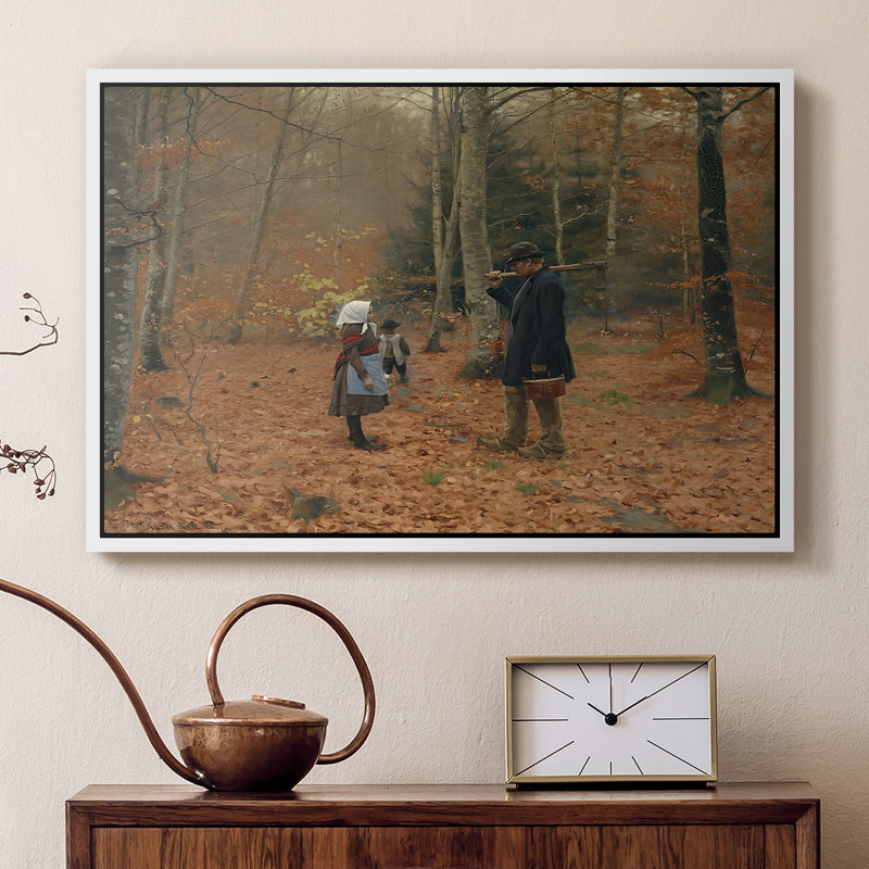 Le bûcheron et ses enfants, 1886 - Hans Andersen Brendekilde, toile tendue avec châssis, 16 x 24, Blanc