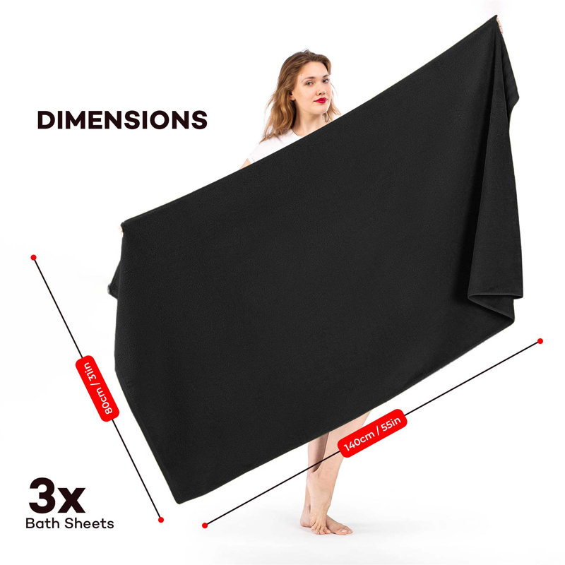 100% Cotton Bath Sheet, Black