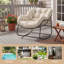 Chaise berçante toutes saisons avec rotin en osier-502143675