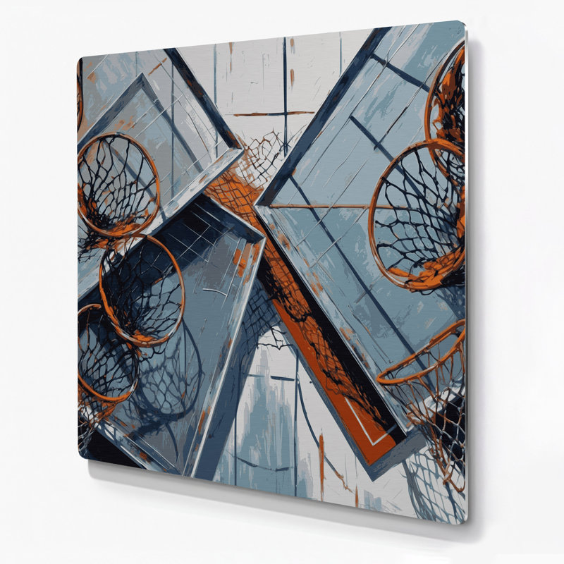Art mural en métal gris, H 96 po x l 96 po x P 0,05 po