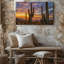 Toile, "Un coucher de soleil vibrant sur un paysage désertique"-1012415379