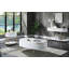 Table de canapé l 46,6 po Sadia en blanc et or