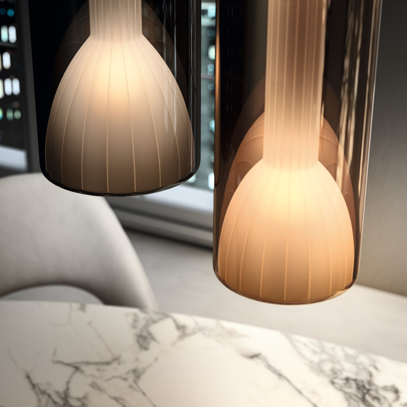 LIT 1 - Light Pendant, Black/Violet, 13.4" H x 6.3" W x 6.3" D