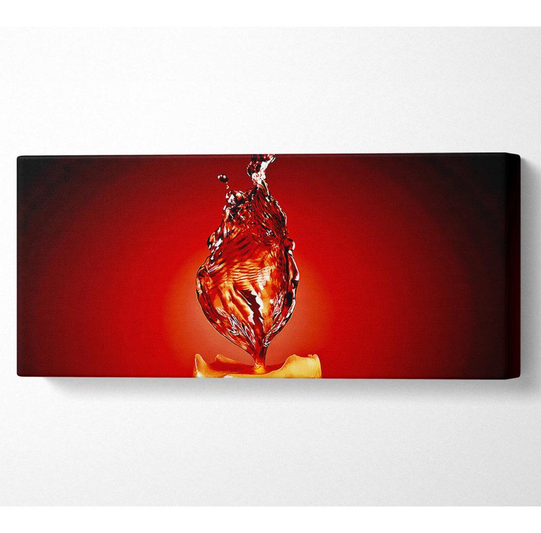 Rote Wasserkerze - Kunstdrucke auf Leinwand - Wrapped Canvas