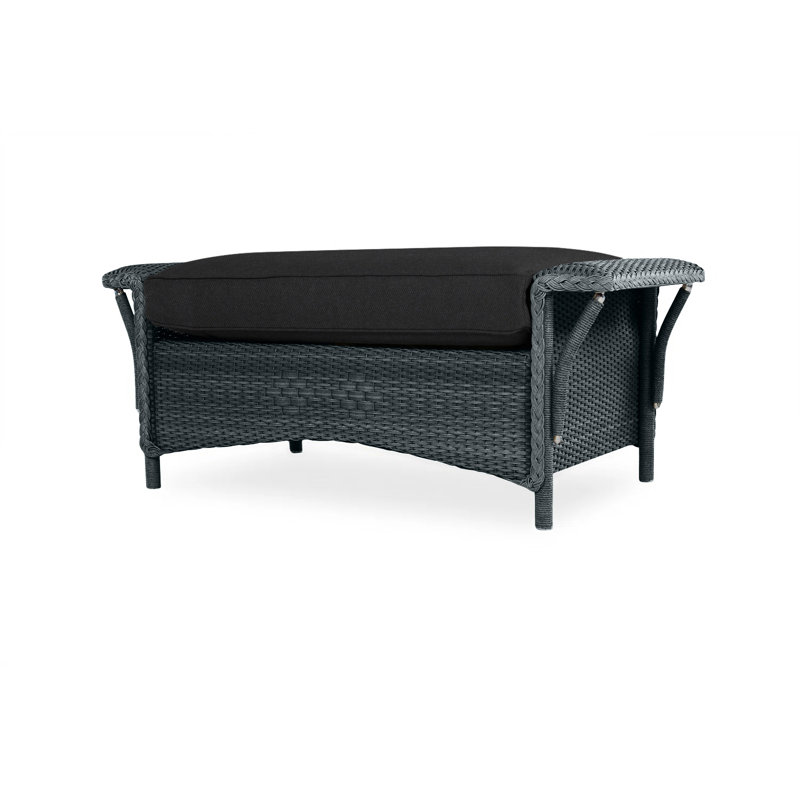 Nantucket Outdoor Ottoman, Canvas Black Sunbrella® Canvas, Antique White