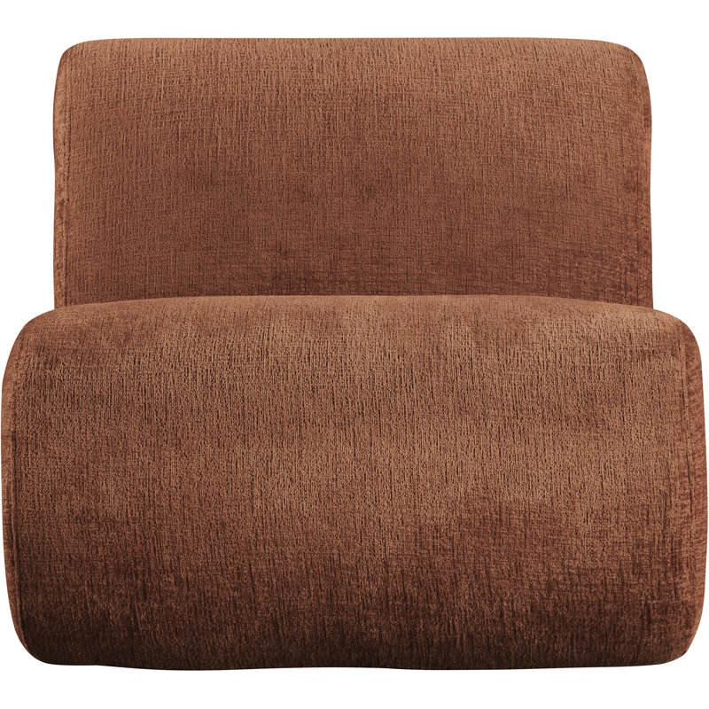 Fauteuil d'appoint Akira, Tissu de polyester cognac, Noir, noir, noir, noir