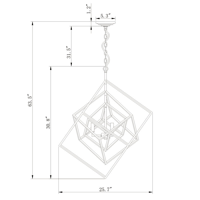 Dorelli 3 - Light Geometric Chandelier