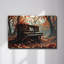 «Piano in Fall Forest», art mural en verre trempé-129908422