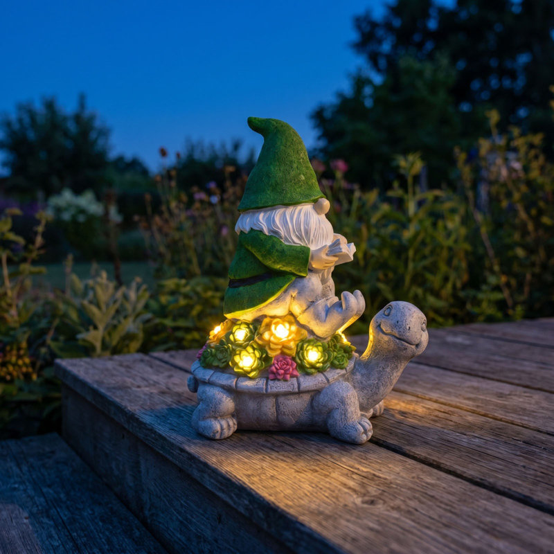 Solar Gnome Turtle Garden Ornament