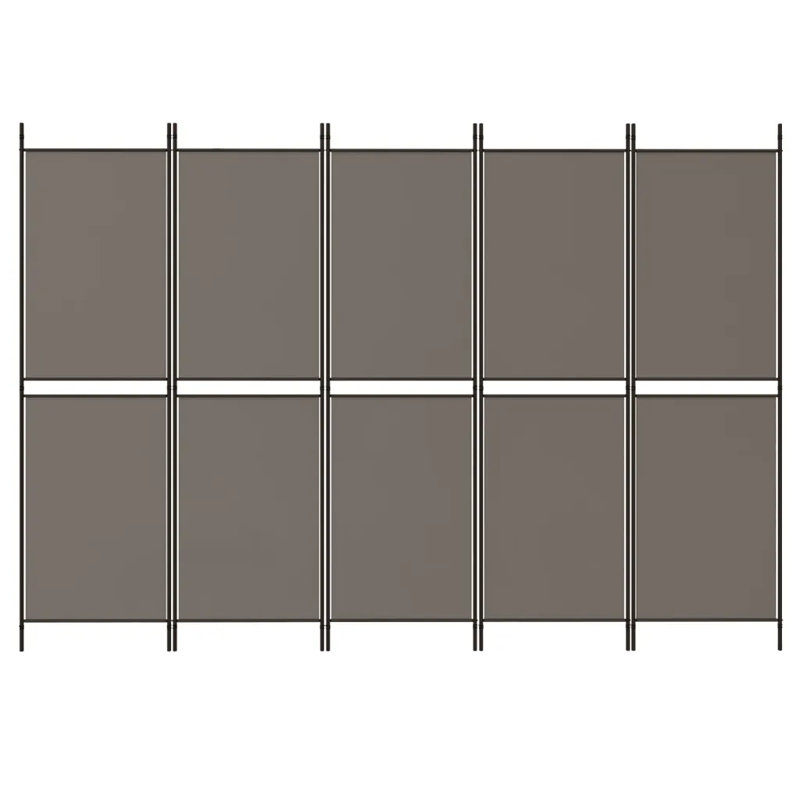 Kadeen 200cm H Folding Room Divider, 200cm H x 250cm W, 5, Anthracite