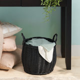 Bay Isle Home Round Resin Woven Wicker Clothes, Magazines Basket