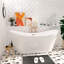 Baignoire de trempage autoportante blanche en acrylique 67 po 67 po avec forme ovale classique