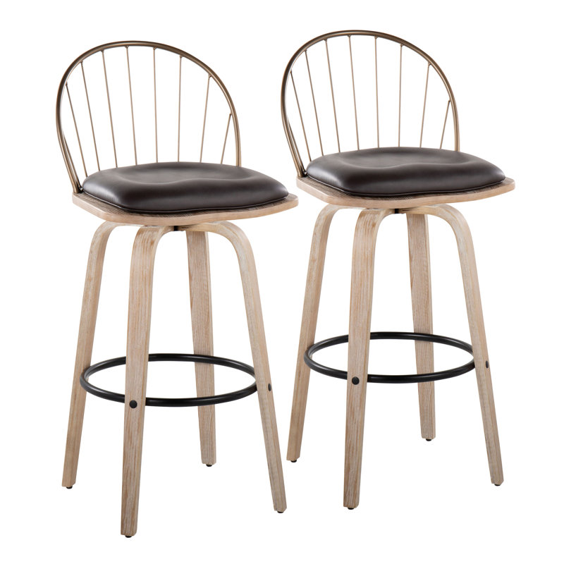 Arabelle Upholstered Counter Stool, White Washed