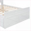 Lit de rangement en bois avec prises de courant, lit gigogne simple et tiroirs - Blanc pour chambres à coucher modernes-1305221074