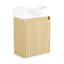 Meuble-lavabo de salle de bain avec lavabo en céramique, 2 portes à fermeture douce, meuble-lavabo autoportant, contreplaqué-112367442