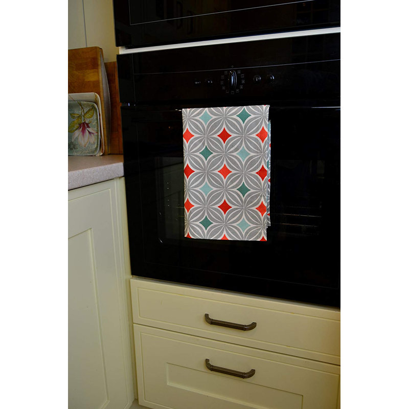 Amethy Cotton Jacquard Kitchen Towel, Terracotta Orange