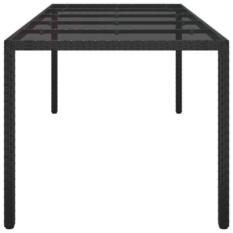 Table de jardin en rotin poly 98,43 x 39,37 x 29,53 po vidaXL, Noir