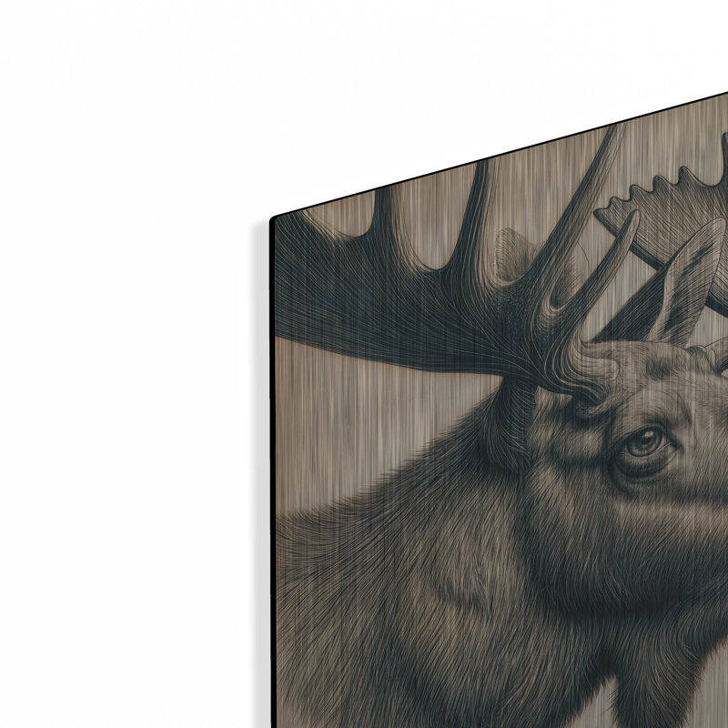  «Moose Head» par Rey Klimt, art mural en métal, H 12 po x l 12 po