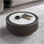 Table basse ronde 31,5 pouces avec motifs de faux marbre et table basse pour salon, petite table avec piédestal robuste, brun foncé-540156614