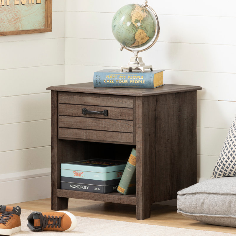 Cubby 1 Drawer Nightstand, Fall Oak