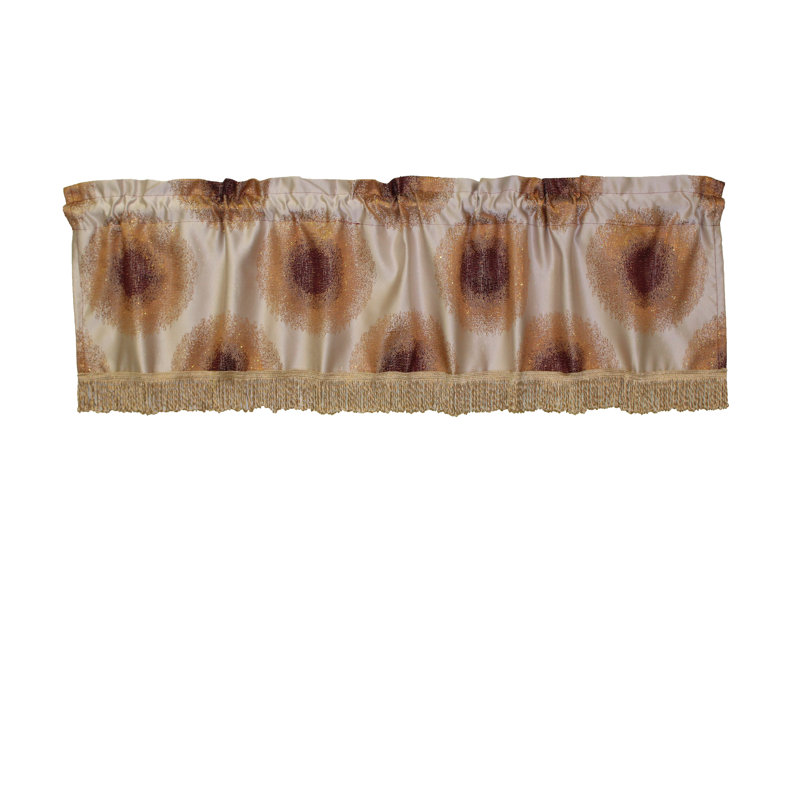 Pond Brook Geometric Ruffled Window Valance, Burgundy
