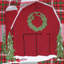  Coussin décoratif réversible en coton rouge, vert et blanc