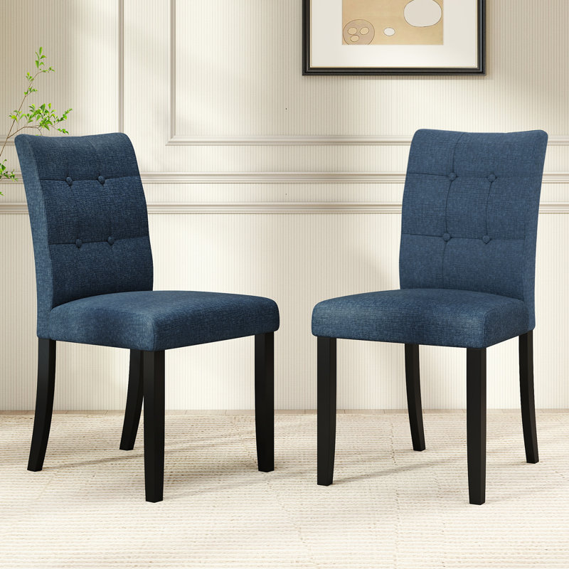 Chaises de salle à manger capitonnées Gymax avec siège rembourré et sans accoudoirs, 2