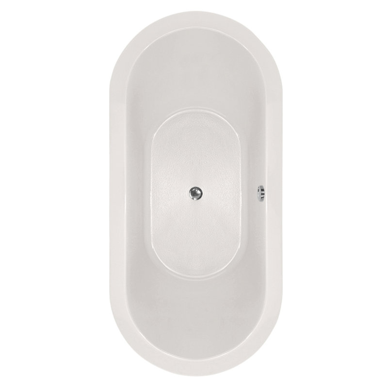 Elle 72'' L Soaking Bathtub, White, Polished Brass