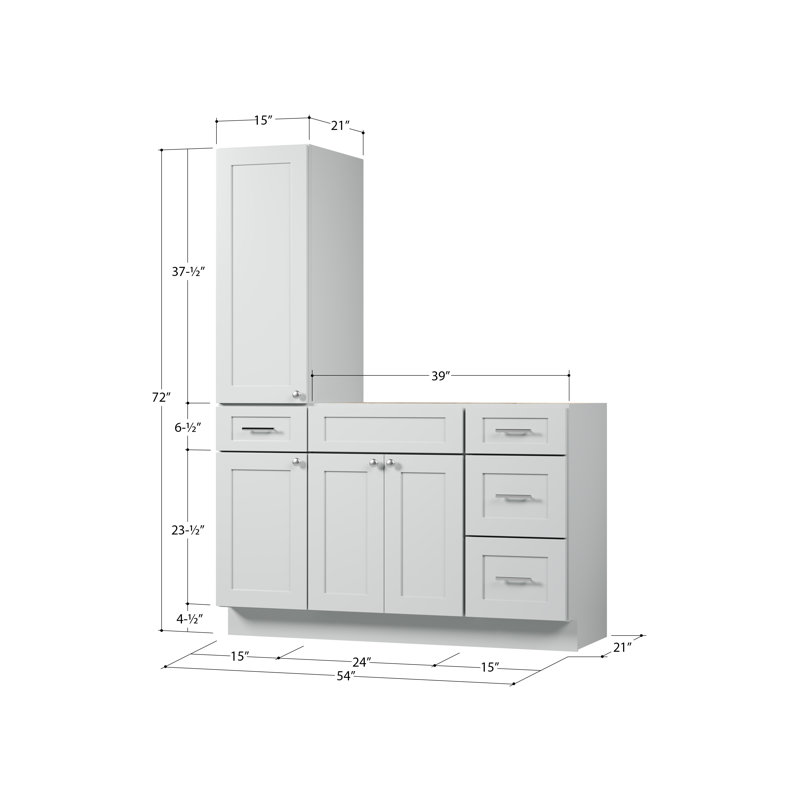 Meuble-lavabo simple 54 po Disar, Gris