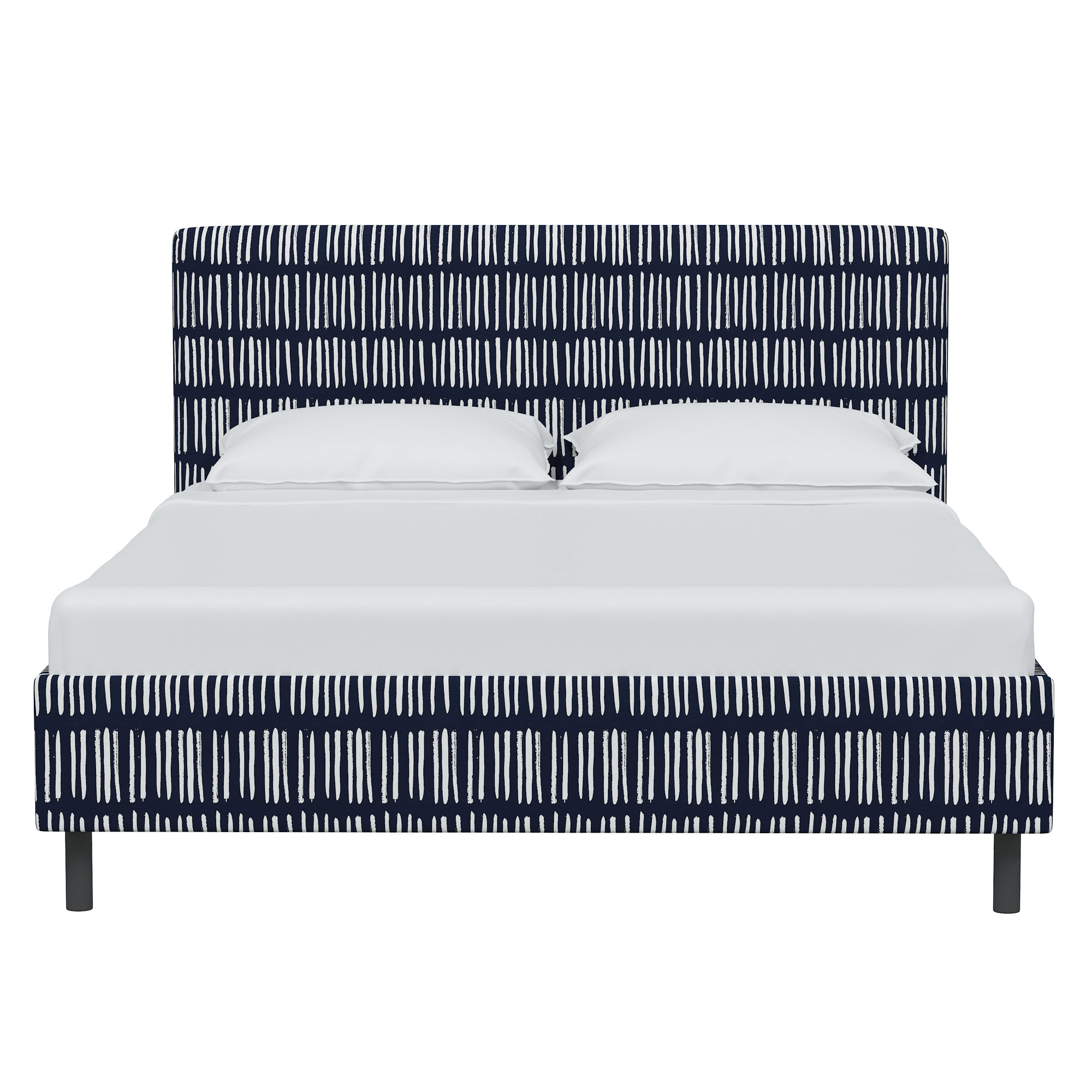 Avila Upholstered Bed, King, Dash Navy