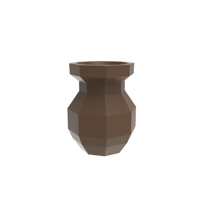 Origami - Yuri Planter, 31.5" H x 20.75" W x 20.75" D, Brown
