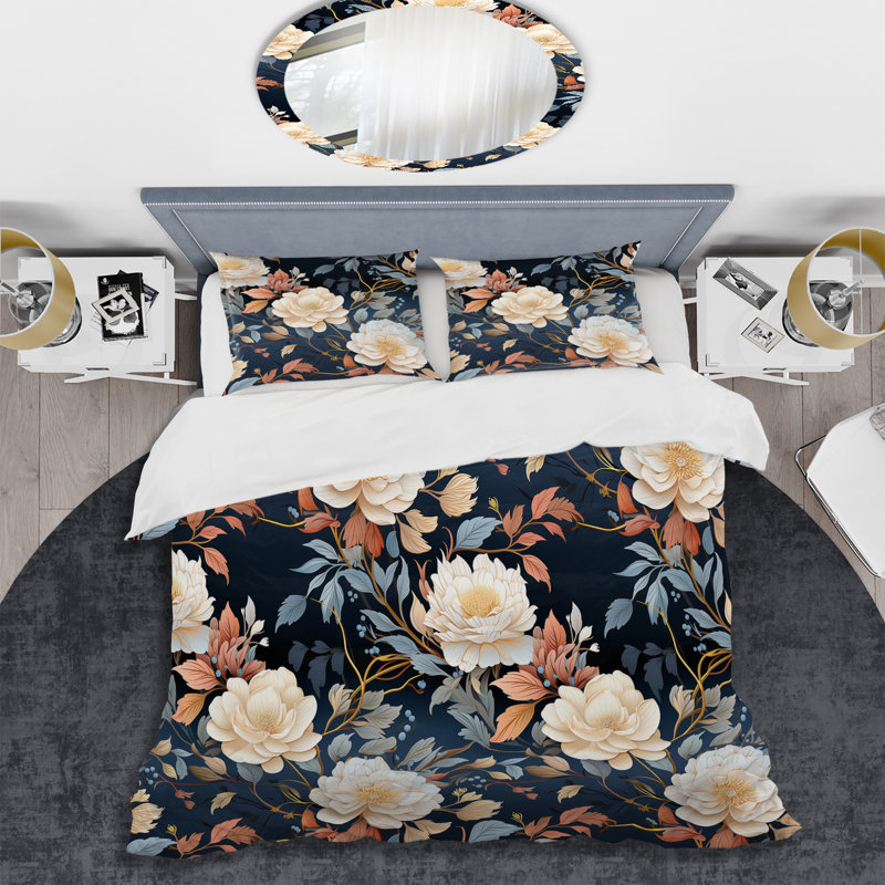 Literie discrète au motif lune Moody, Housse de couette pour très grand lit et 2 très