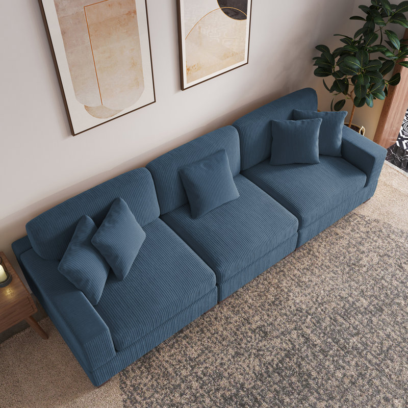 3 Seater Corduroy Corner Sectional
