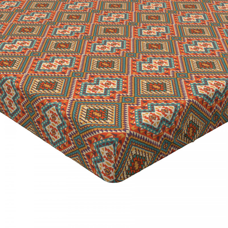 Microfiber Geometric Fitted Sheet, Full Fitted Sheet