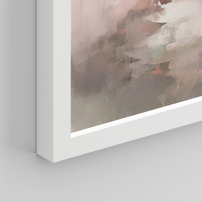 «Abstract Neutral Palette Textured» sur papier, H 11 po x l 14 po, Blanc