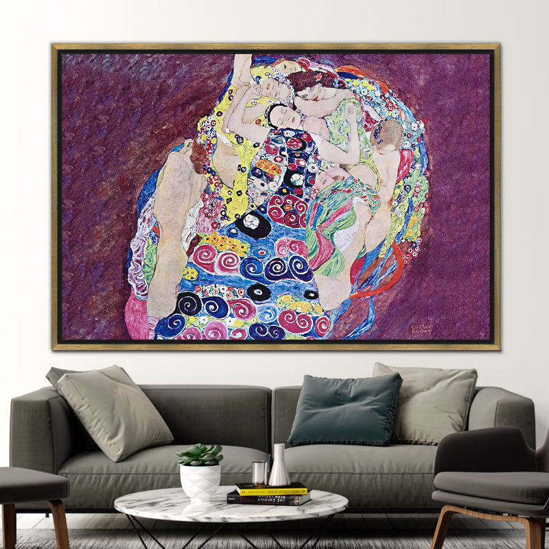 Reproduction d'art de Klimt's Virgin, reproduction d'art classique célèbre sur Etsy, H 45 po x l 65 po, Cadre flottant doré