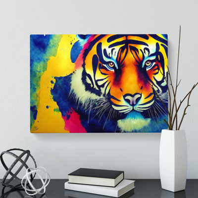 Colourful Tiger Art Vol.1 Abstract - Wrapped Canvas