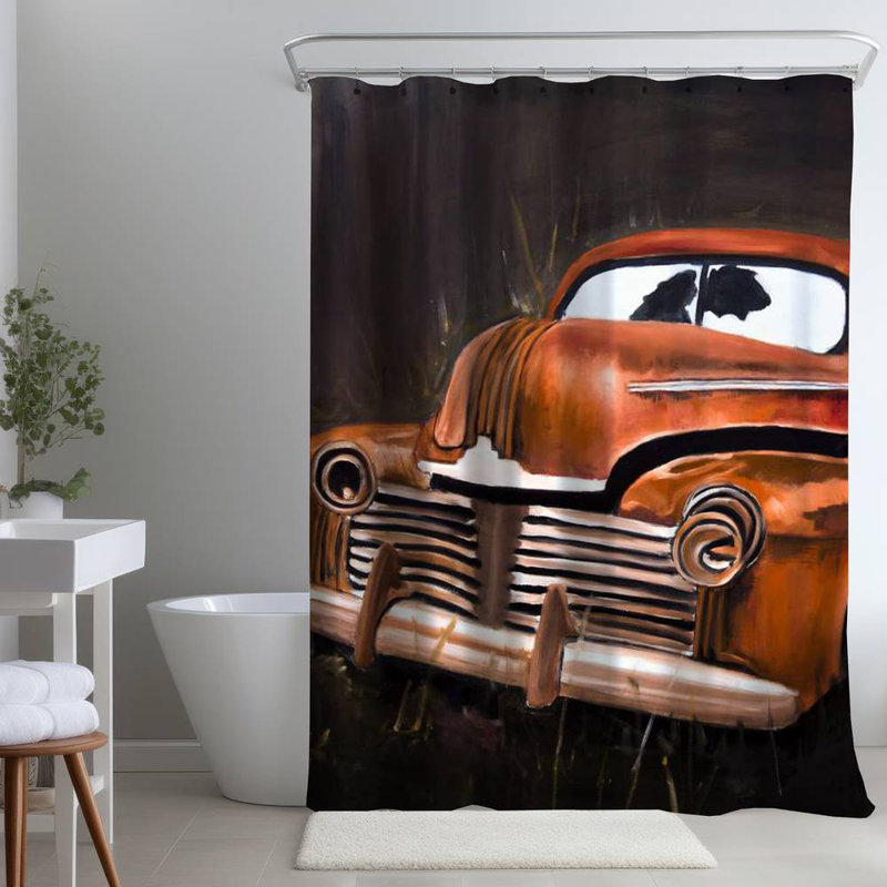 Shower Curtain TR67 – Polyester Shower Curtain, Dye Sublimation Print, 71" W × 74" L