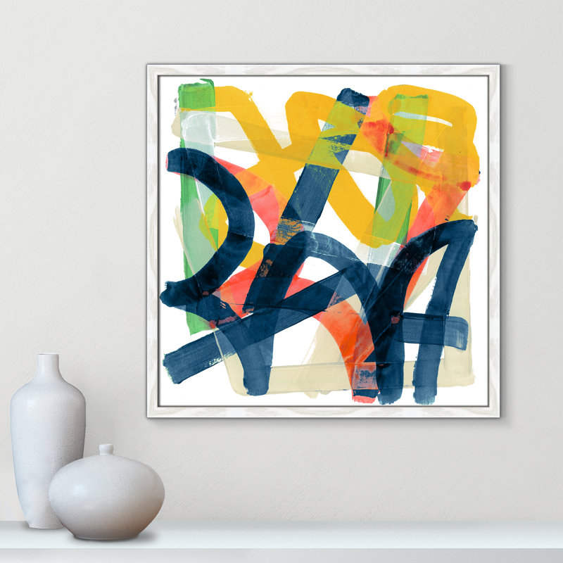 Carlston Adjoined by Cartissi - Peinture encadrée, Cadre blanc, H 23,5 po x l 23,5 po x P 0,75 po