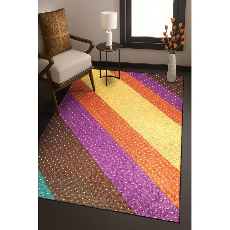 Tapis bleu tissé lavable rétro Mosso, 3 pi 3 po x 9 pi 10 po