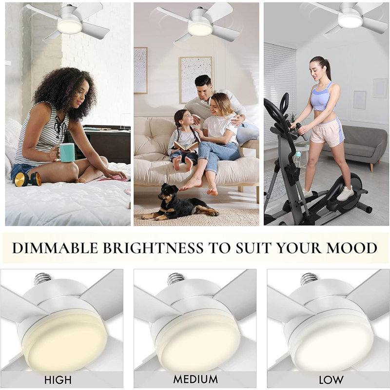 Lumière de ventilateur de douille avec télécommande, ...