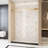 Frameless Single Sliding Shower Door  48 "W X 76" H, 1/4 "(6 Mm) Clear Tempered Glass, Explosion Proof Film, Stainless Steel Handle Square Tube Track ,Brushed Gold-125341063