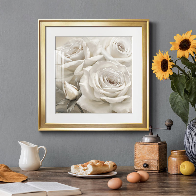 Dreamy I Trio - Cadre photo, reproduction d'art sur papier, H 17,5 po x l 17,5 po x P 1,5 po, Encadrement doré
