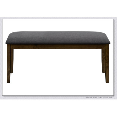 Banc, 44 po rectangulaire, rembourré, bois, salle à manger, cuisine, vestibule, bois massif, tissu, transitionnel