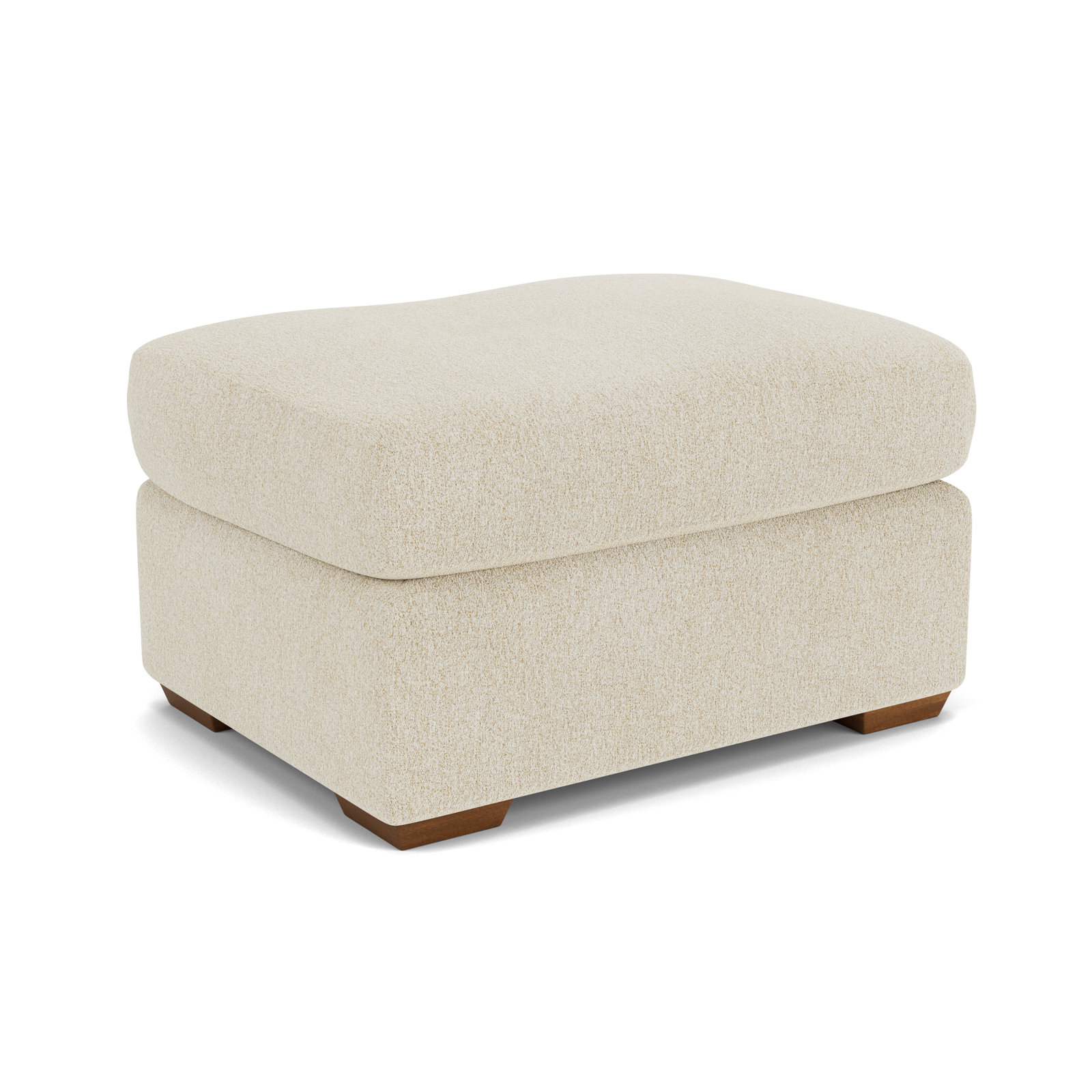 Upholstered Ottoman, Light Beige Polypropylene/Olefin