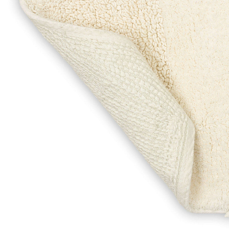 Laverne High/Low Stain/Fade Resistant Non-Slip Machine Washable Bath Mat, 27" W x 45" L, Parchment